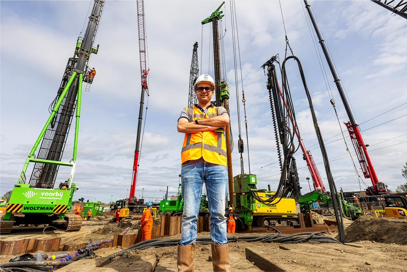 Kraanmachinist aan het werk