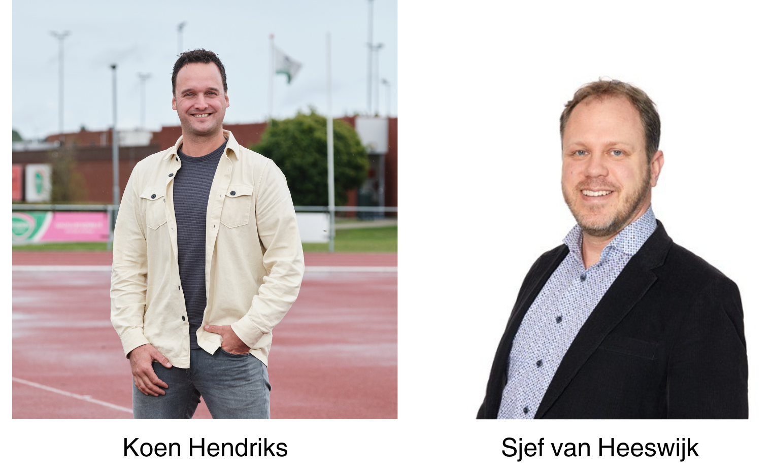 Portretfoto's van Koen Hendriks en Sjef van Heeswijk